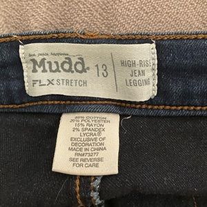 MUDD Dark Wash High Rise Jeggings Size 13